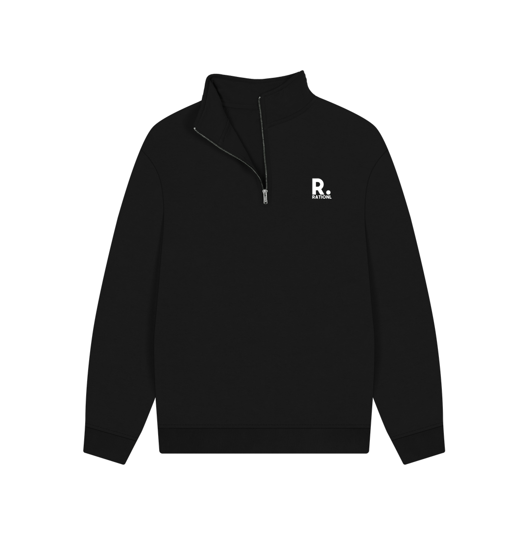 R-KIND HALF ZIP SWEATER - BLACK