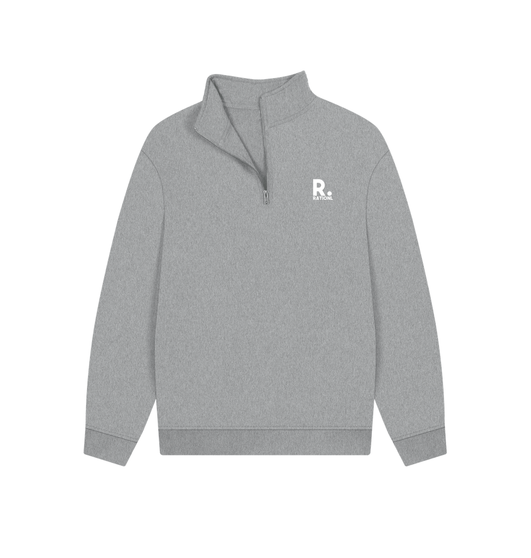 R-KIND HALF ZIP SWEATER - GREY