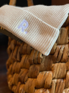 Fisherman Beanie Natural | Embroidered RATION.L Logo R. Organic Beanie