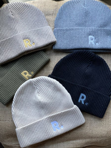 Fisherman Beanie Black | Embroidered RATION.L Logo R. Organic Beanie