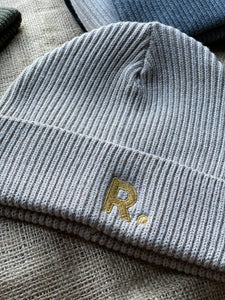 Fisherman Beanie Heather Sand | Embroidered RATION.L Logo R. Organic Beanie