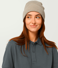 Load image into Gallery viewer, Fisherman Beanie Natural | Embroidered RATION.L Logo R. Organic Beanie