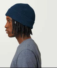 Load image into Gallery viewer, Fisherman Beanie Black | Embroidered RATION.L Logo R. Organic Beanie