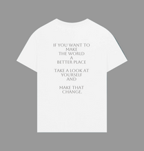 Load image into Gallery viewer, White Printed T-shirt Back