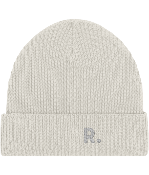 Fisherman Beanie Natural | Embroidered RATION.L Logo R. Organic Beanie